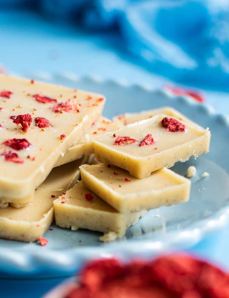Weiße Schokolade selbst gemacht, ohne Zucker, Low Carb & glutenfrei